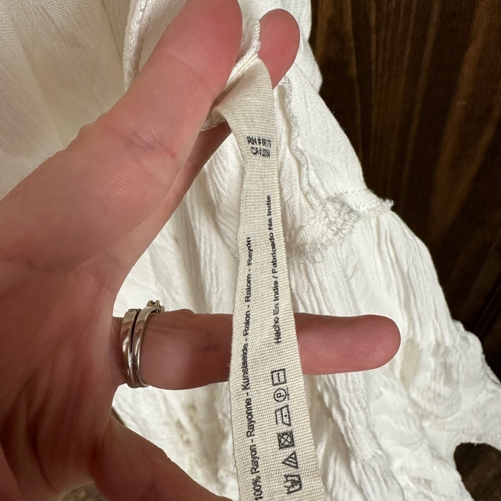 Free People Cream Ruffled Midi Dress - Picture 4 of 9
